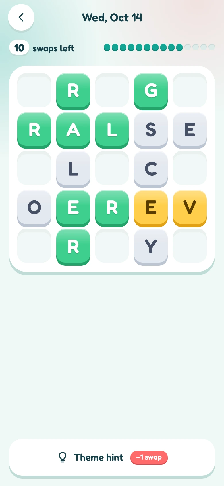 Lexicrab: mid-puzzle