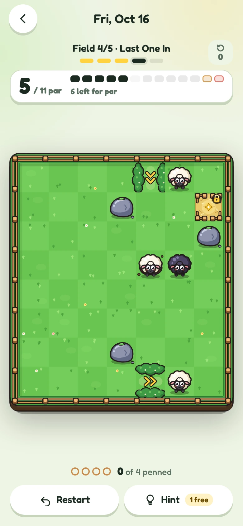 Sheep Shift: mid-puzzle